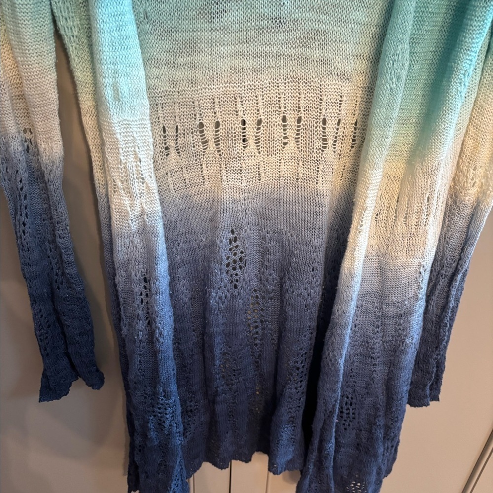 Anthropologie Moth Tonal Tides Ombre Open Knit Cardigan M - Picture 3 of 6
